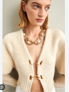 NWT Cult Gaia Casella Cardigan in off white Size XL